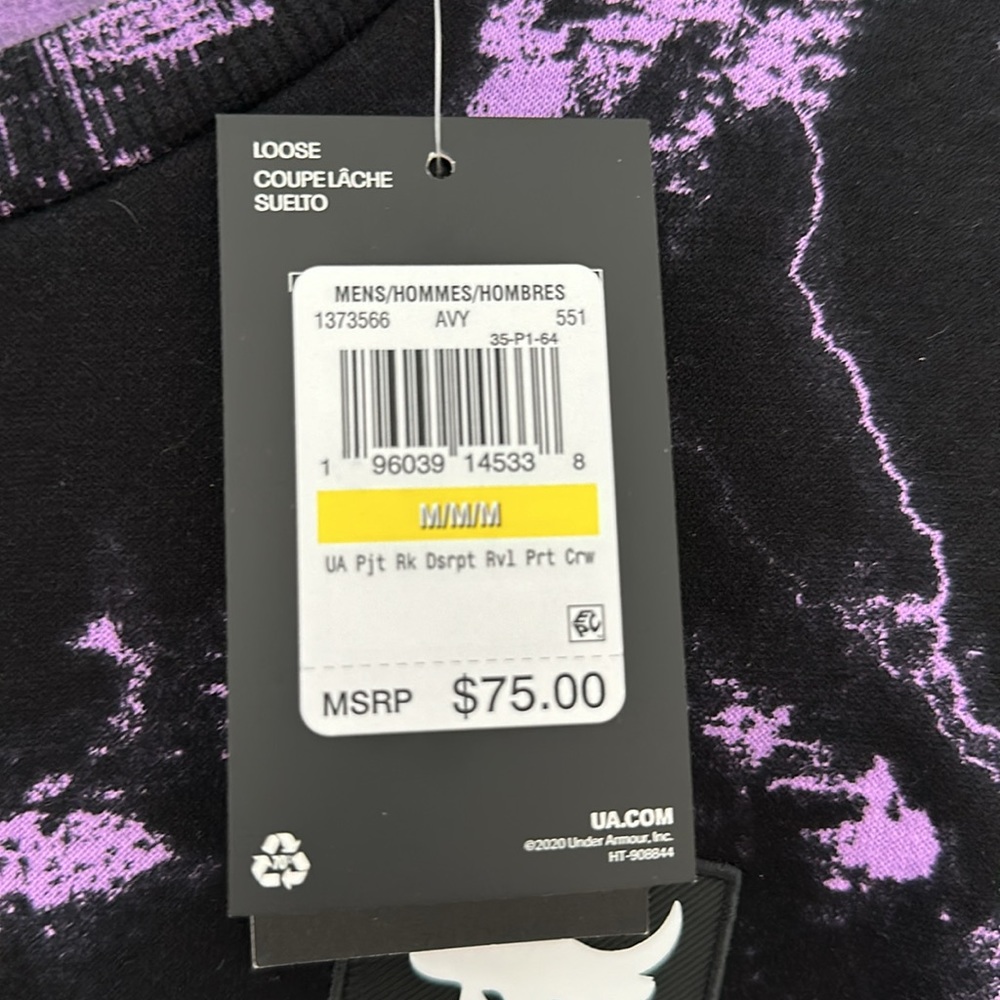 NWT Under Armour Project Rock Mens Crew Neck Sweatshirt - Picture 3 of 3